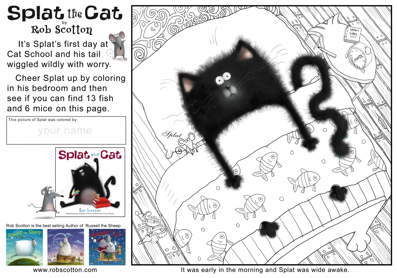 coloriage de Splat le chat Joyeux No l Splat de Rob Scotton CE1 CP