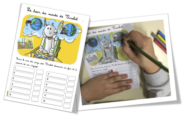 Page de garde « Tirobot fait le tour du monde » | Bout de Gomme