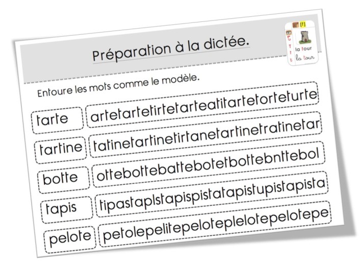 Mots De Dictée Page De Garde boutdegomme.fr