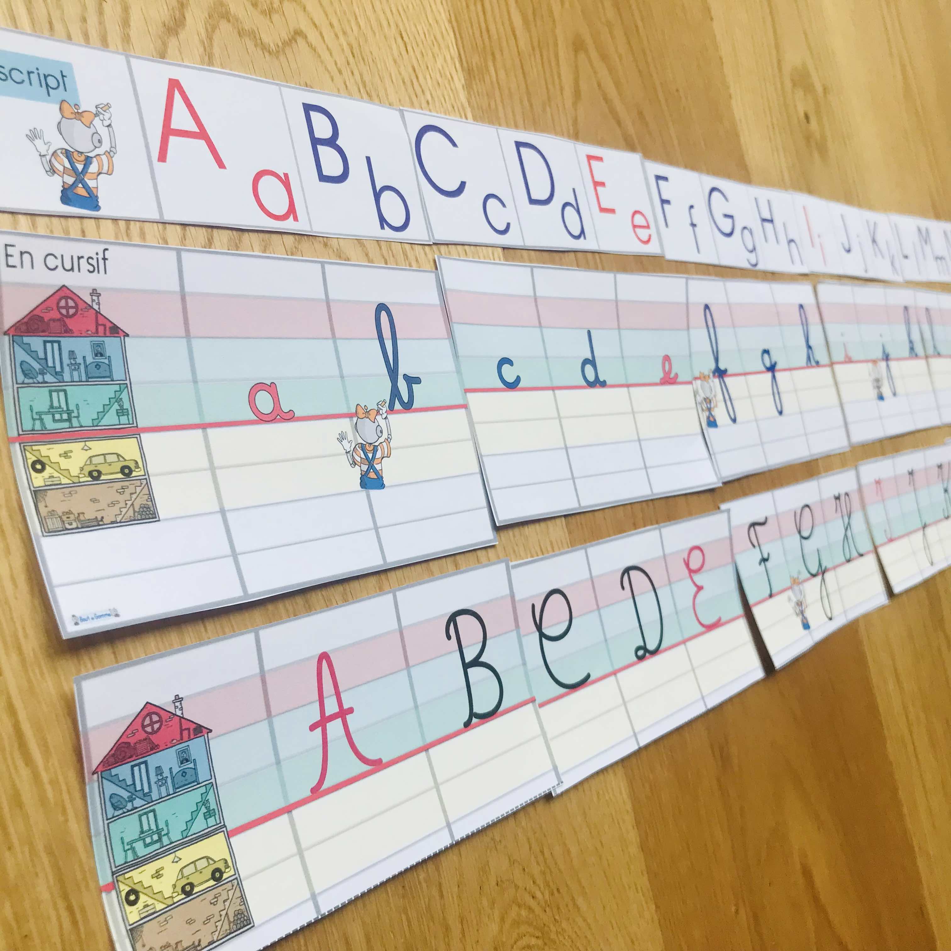Mon cahier de calligraphie.: Cahier d'écriture pour enfants de 6 ans et  plus, l'alphabet de A à Z, écriture scripte et cursive, images  illustratives